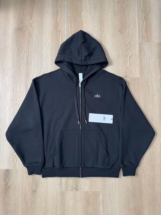 ALO Yoga Tops - ALO Yoga Black Full-Zip Hoodie